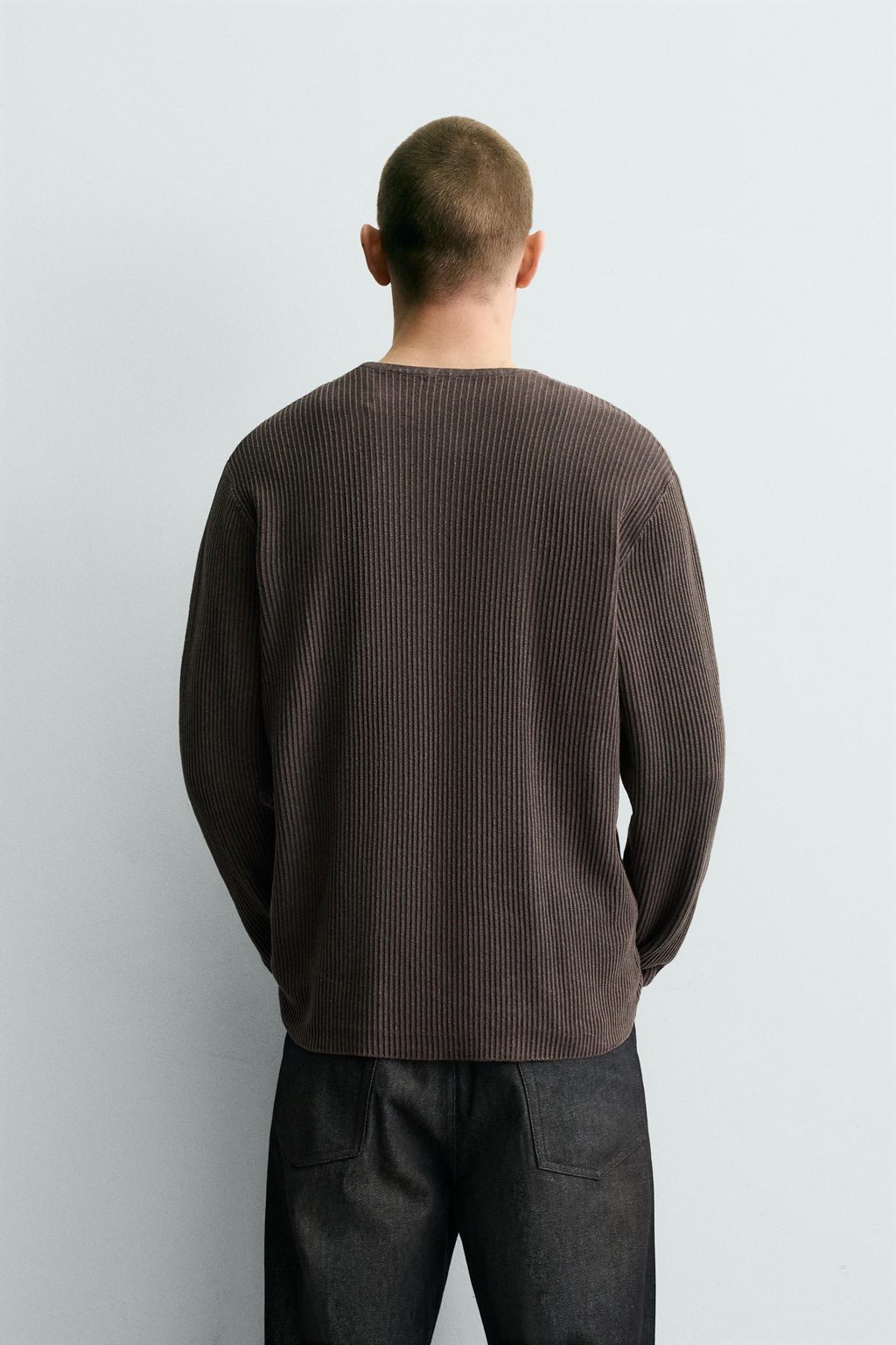HENLEY NECK TEXTURED JUMPER - Zara фото 5