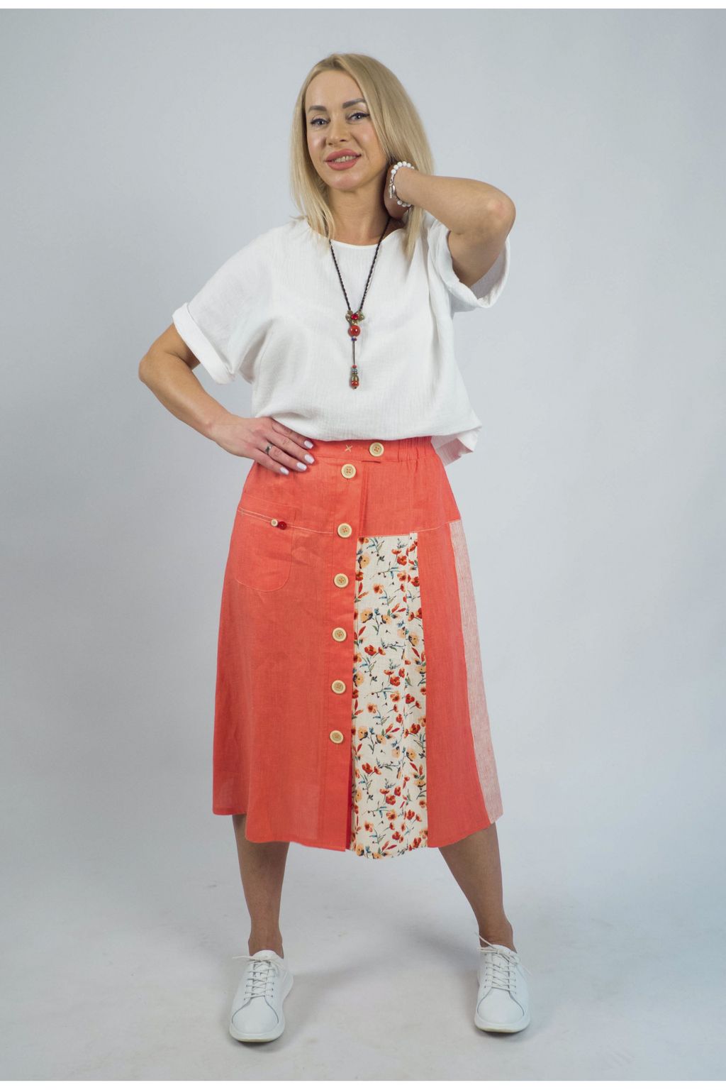 Оригинальная юбка 100% лен