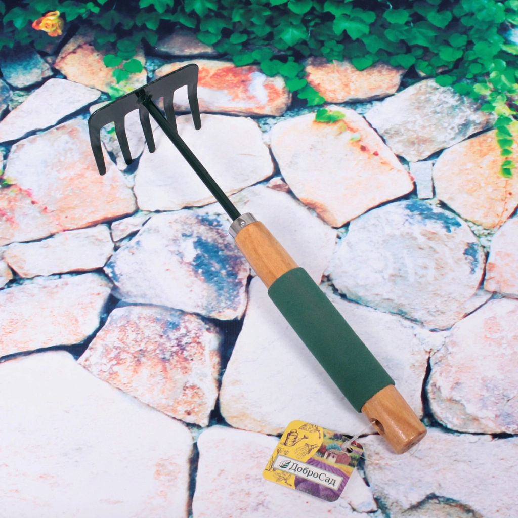 Цена за 3 шт. Грабельки "Эконика" 29см деревянная комбинированная ручка ДоброСад