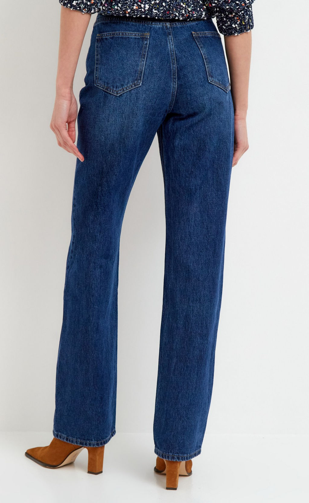 Джинсы женские широкого кроя F022-0152 темно-синие - Fine joyce фото 3