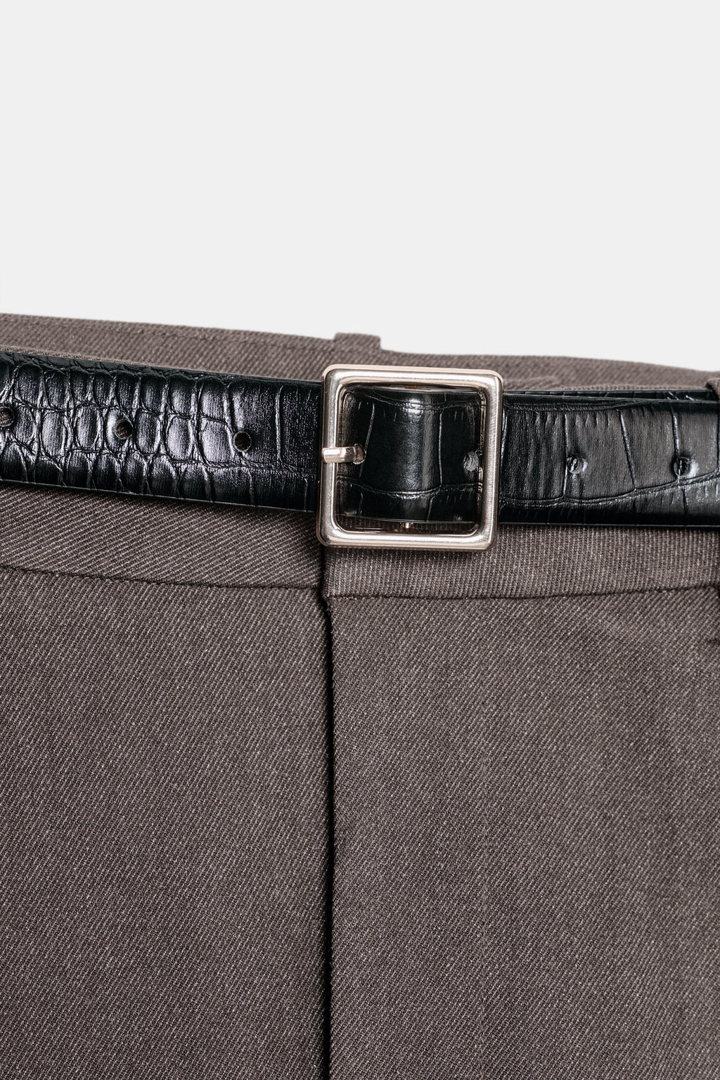 TROUSERS WITH TURN-UP HEMS AND BELT - Zara фото 9