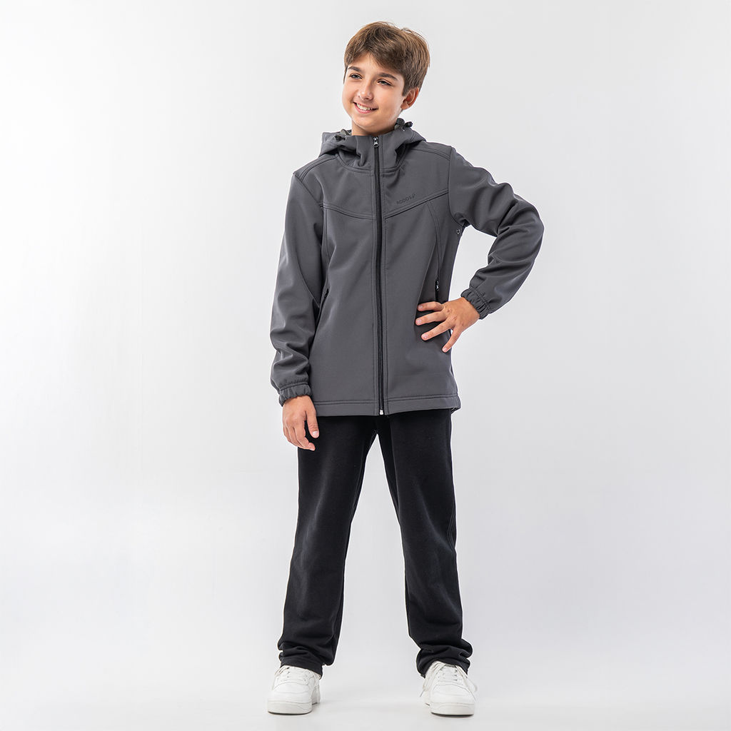 RODOS Куртка софтшелл для мальчика демисезон М-311д Тёмно-серый  фото 2
