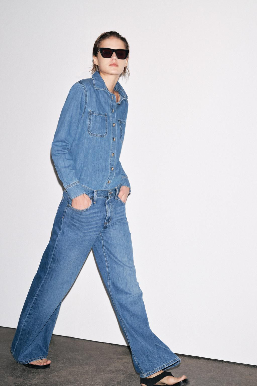 ZW COLLECTION WIDE-LEG LOW-RISE JEANS - Zara фото 12