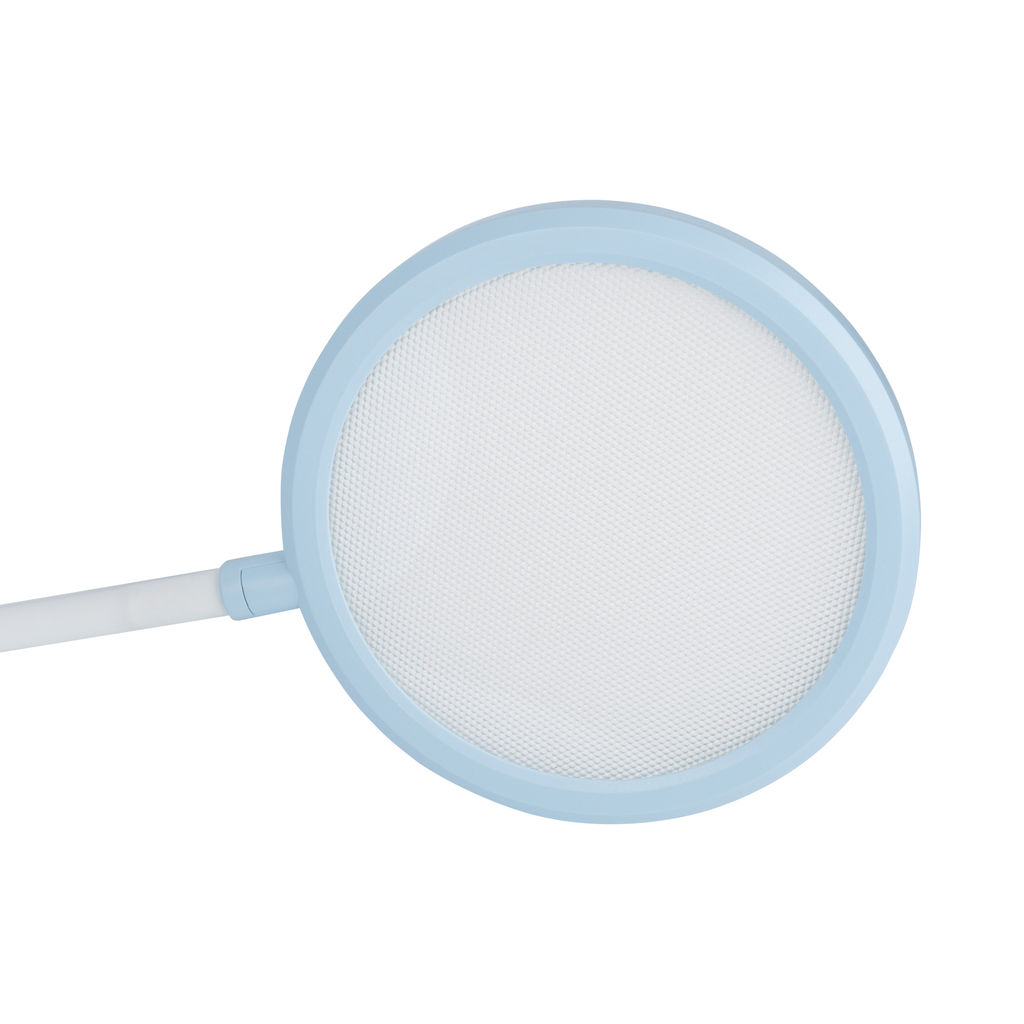 ULM-D150 15W/3000-6500K/DIM BLUE Светильник настольный светодиодный с подставкой под телефон и канцелярские принадлежности. С ночной подсветкой. Сенсорный выключатель. Диммер. Голубой. TM Uniel