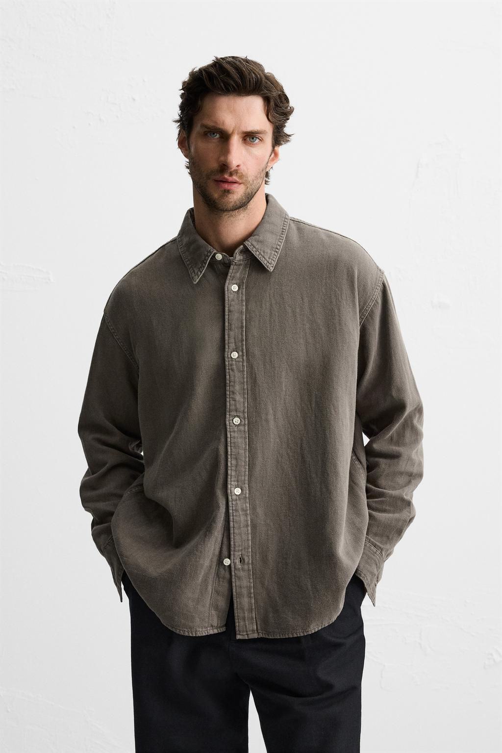 FADED DENIM SHIRT - Zara фото 10