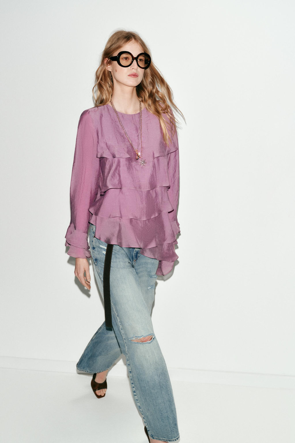 ASYMMETRIC RUFFLED TOP - Zara фото 12