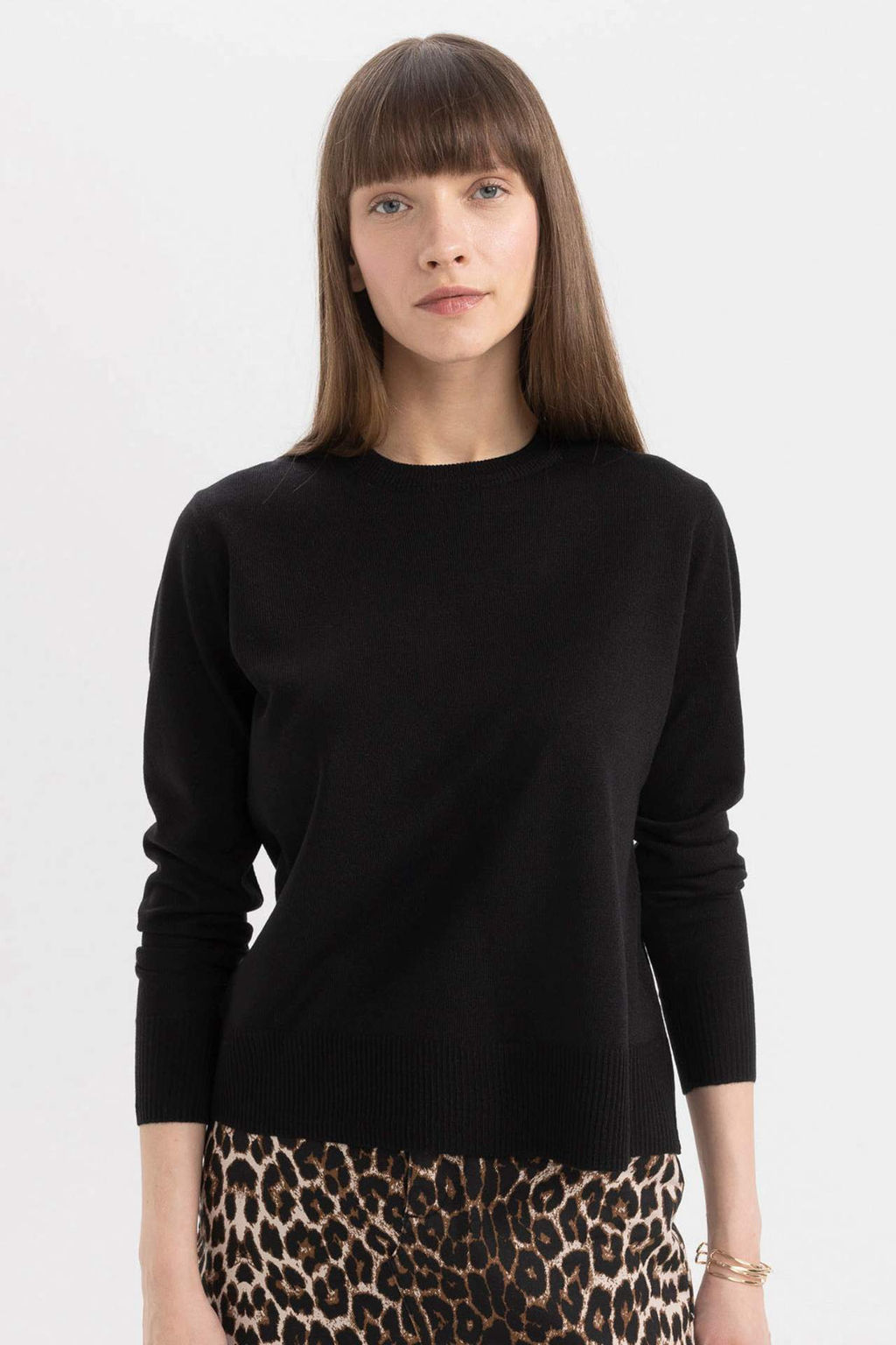 Regular Fit Bisiklet Yaka Basic Triko Kazak - Defacto фото 3