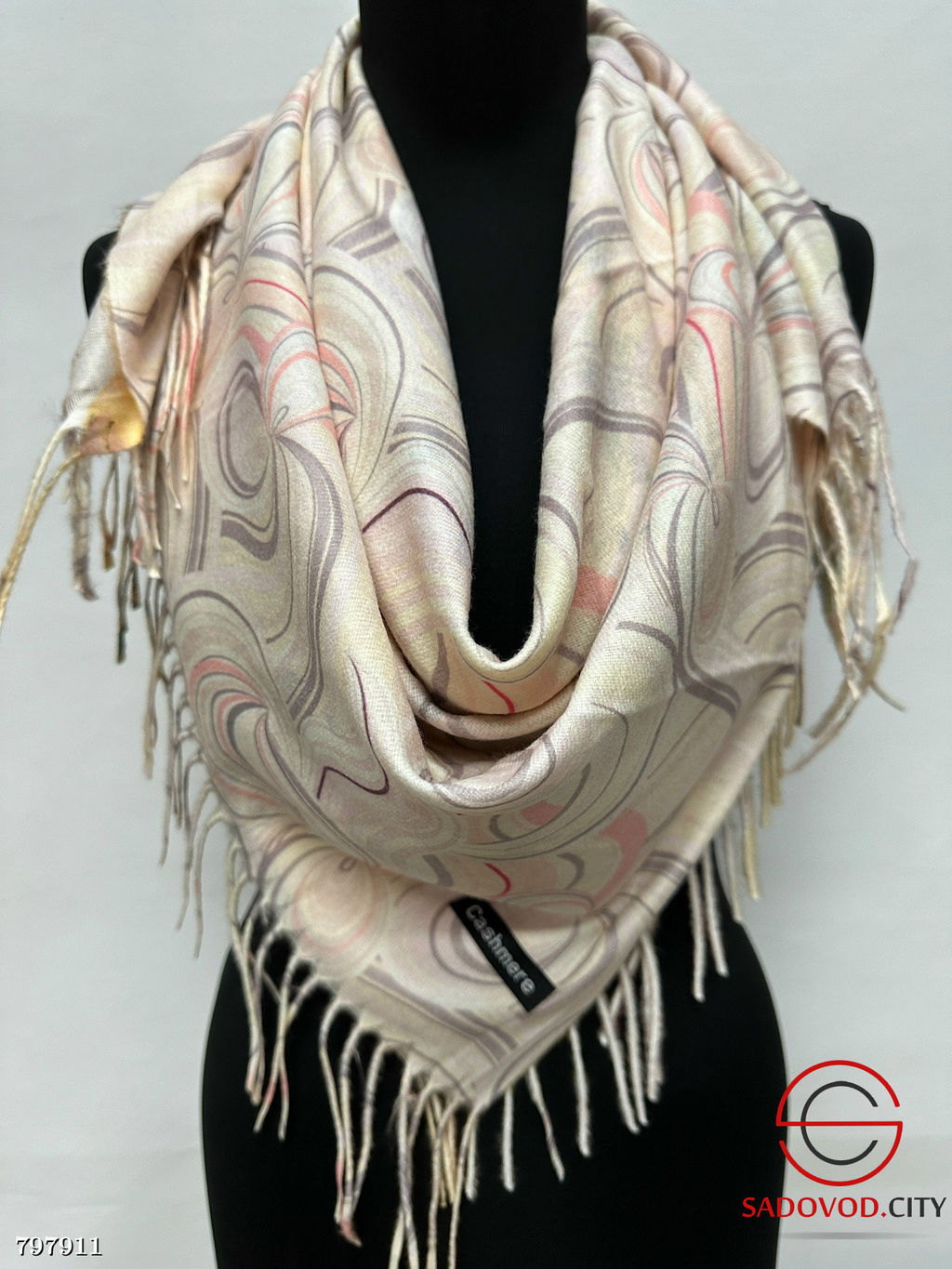 Тёплый двусторонний платок из 100% Cashmere