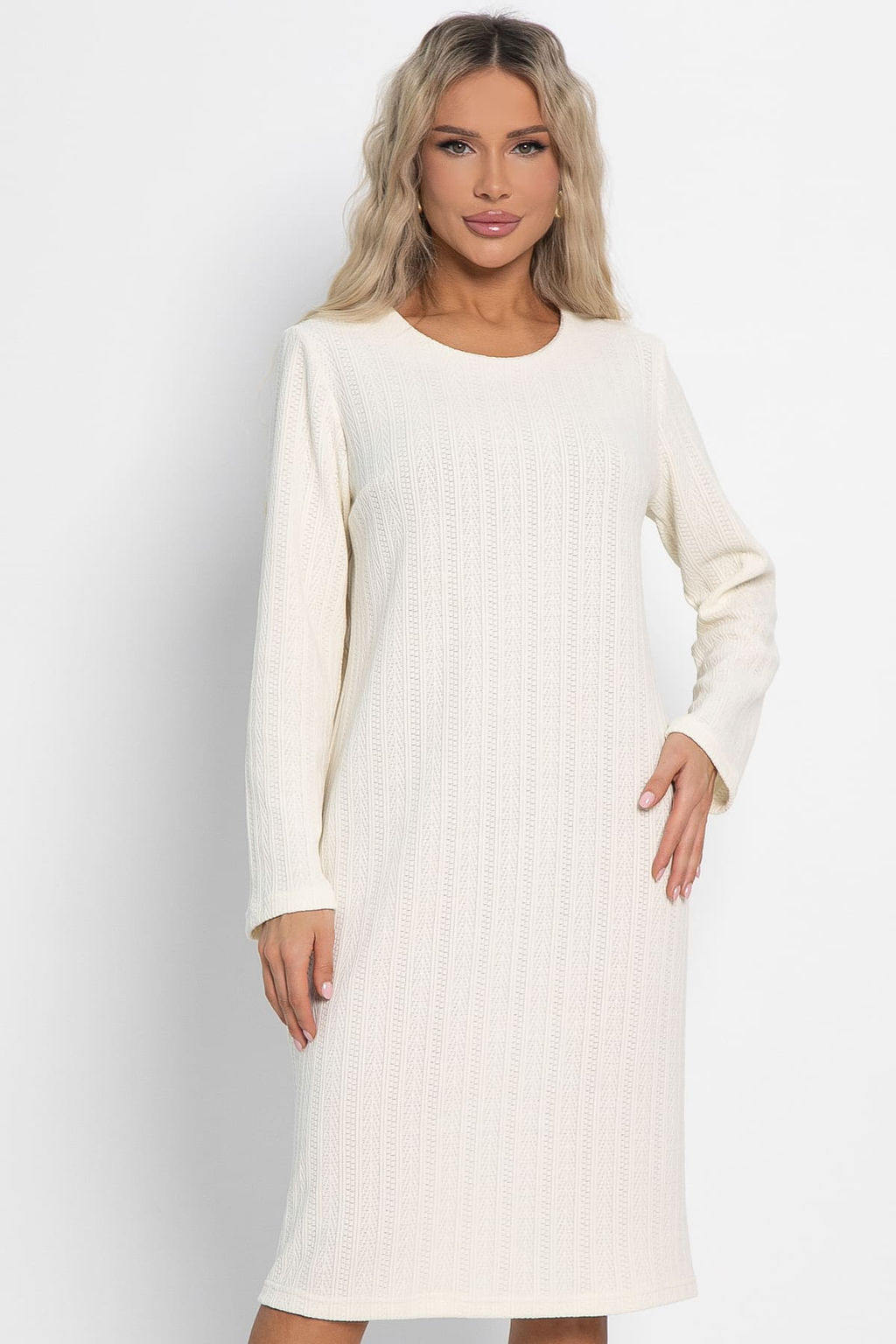 Платье трикотажное Портофино (молочное) П15026-25М