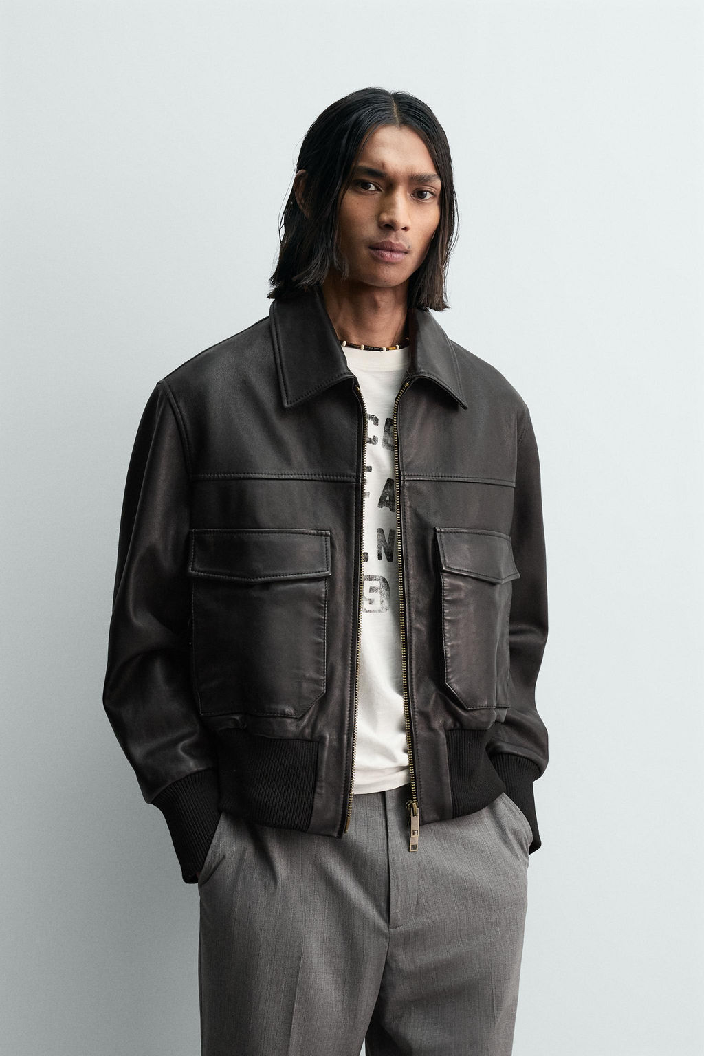LIMITED EDITION CROPPED LEATHER JACKET - Zara фото 10