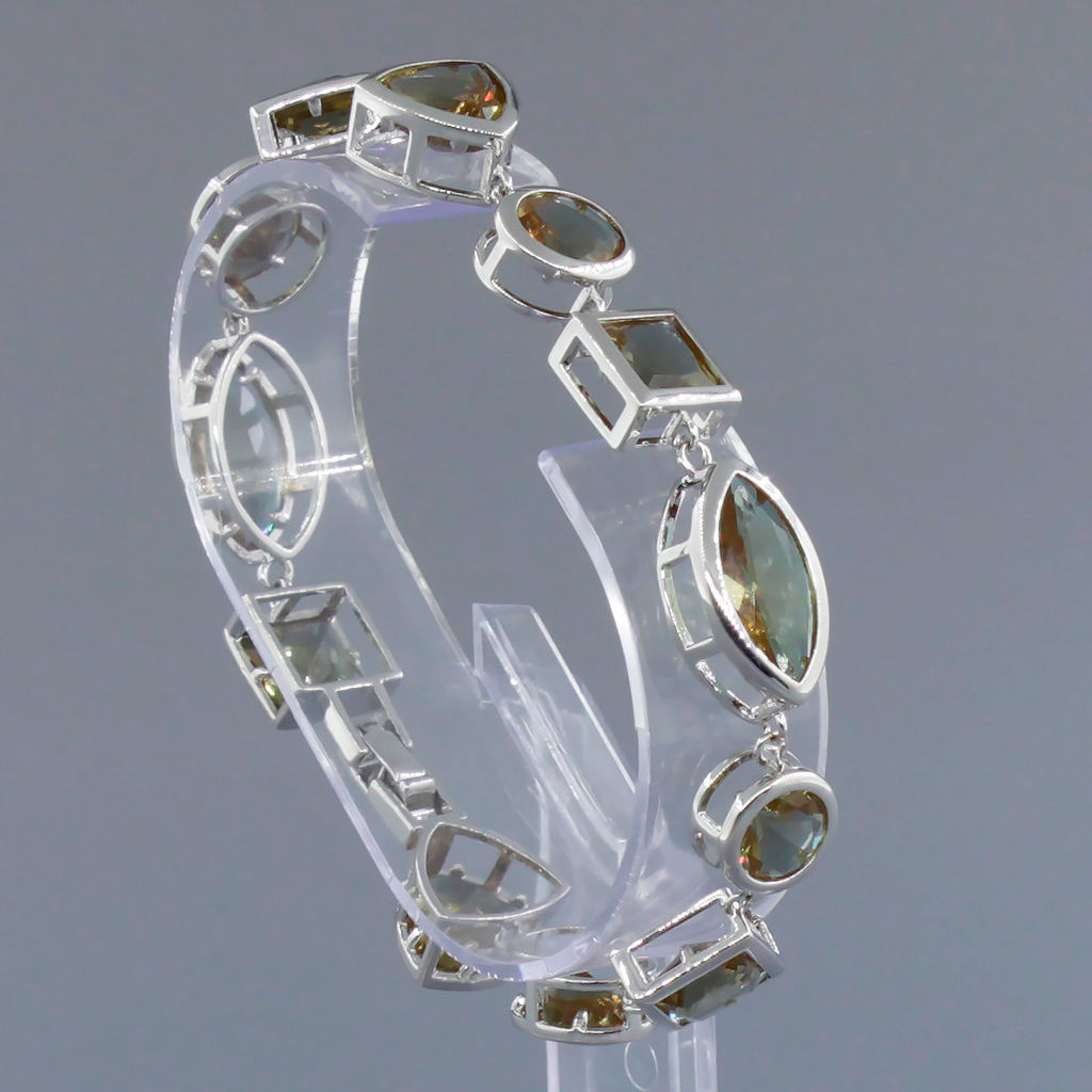 Султанит, браслет Боярд, покрытие родий, длина 18.5см - Agat77 фото 2