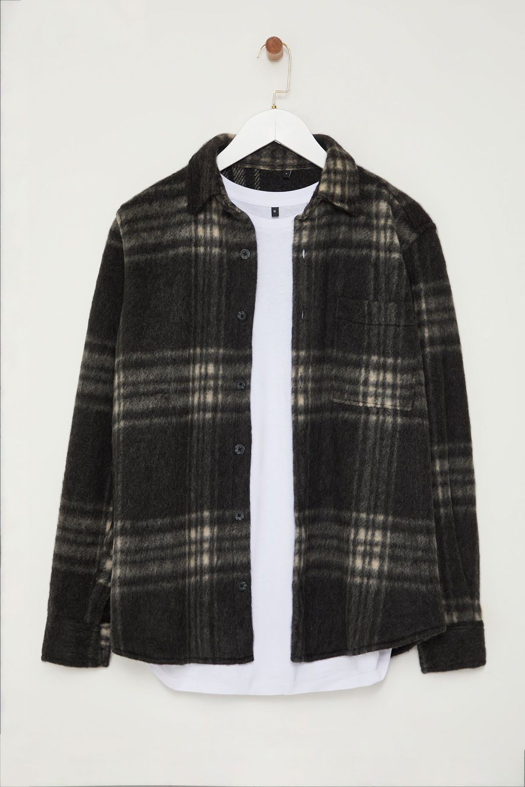 TRENDYOL MAN Siyah Oversize Fit K?sl?k Kareli Oduncu Gomlek Ceket TMNAW25GO00025 - Trendyolmilla фото 7