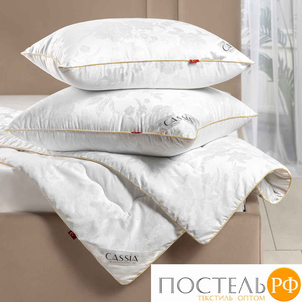 CASSIA ИРЕМ Одеяло 200х220, 1 пр., жаккард хл,виск.шелк/арт-шелк/микрогель Airsoft
