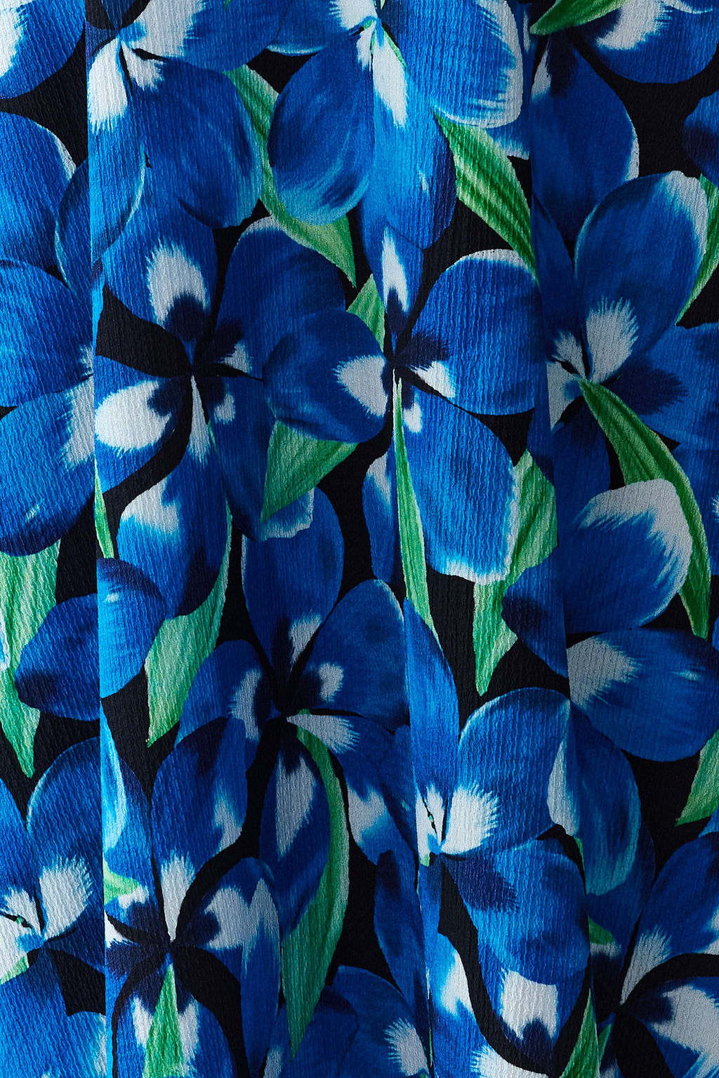 Mavi Bask?l? Ayarlanabilir Ask?l? Kare Yaka A-Line Burumcuk/Dokulu Orme Maxi Elbise TWOSS24EL00060