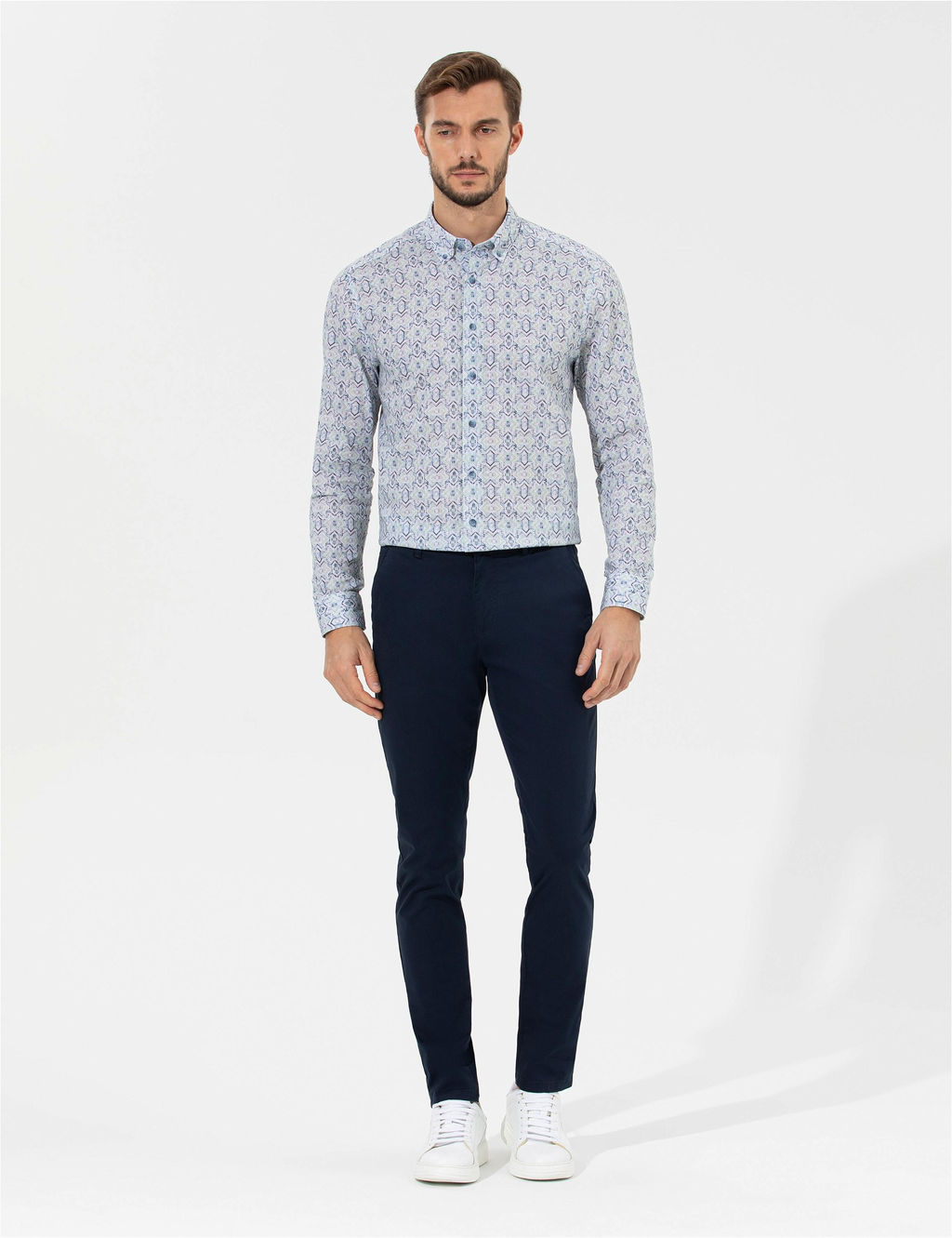 Lacivert Slim Fit Kanvas Pantolon - Pierre cardin фото 3