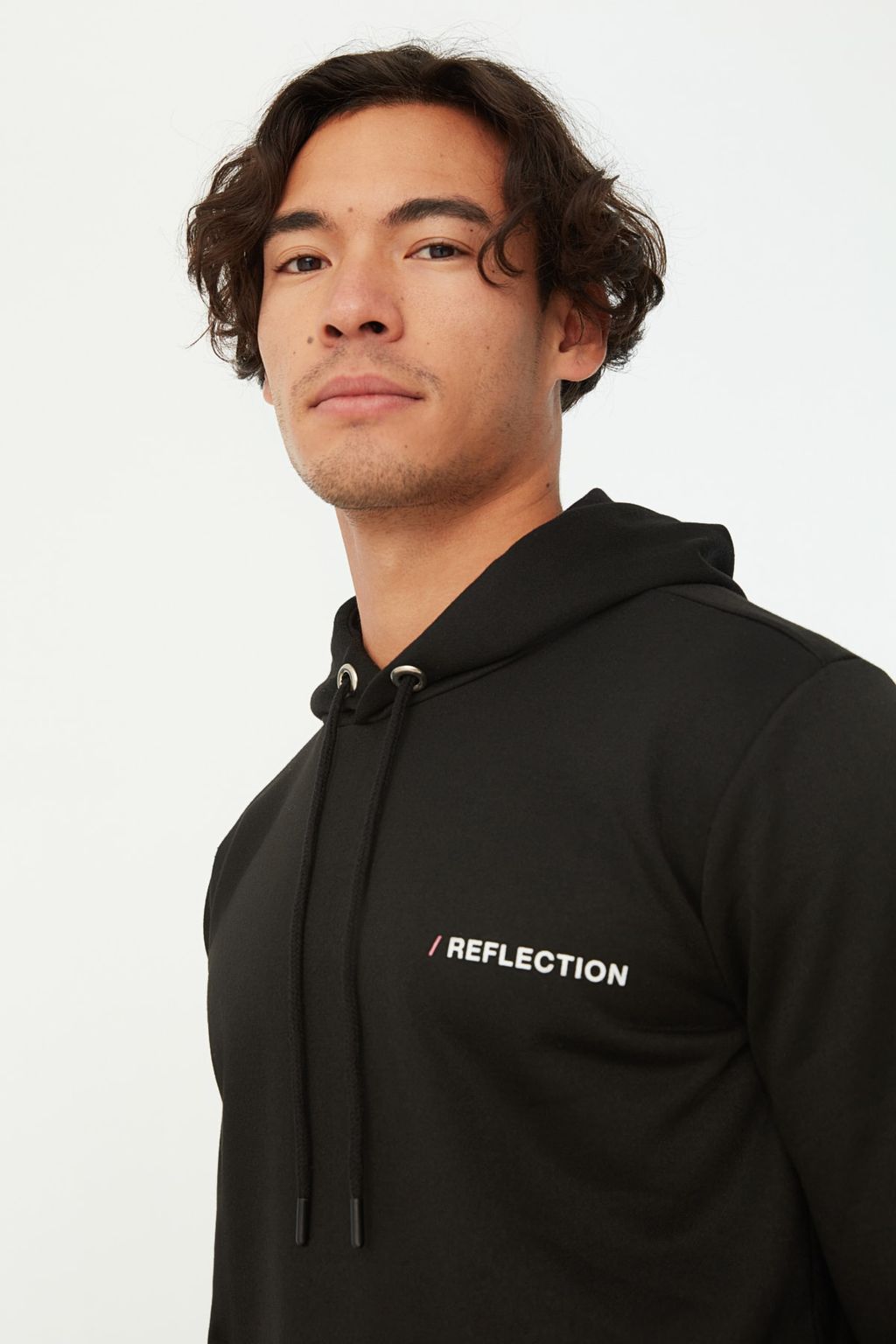 Siyah Regular/Normal Kesim Kapusonlu S?rt Bask?l? Sweatshirt TMNAW21SW0514 - Trendyolmilla фото 4