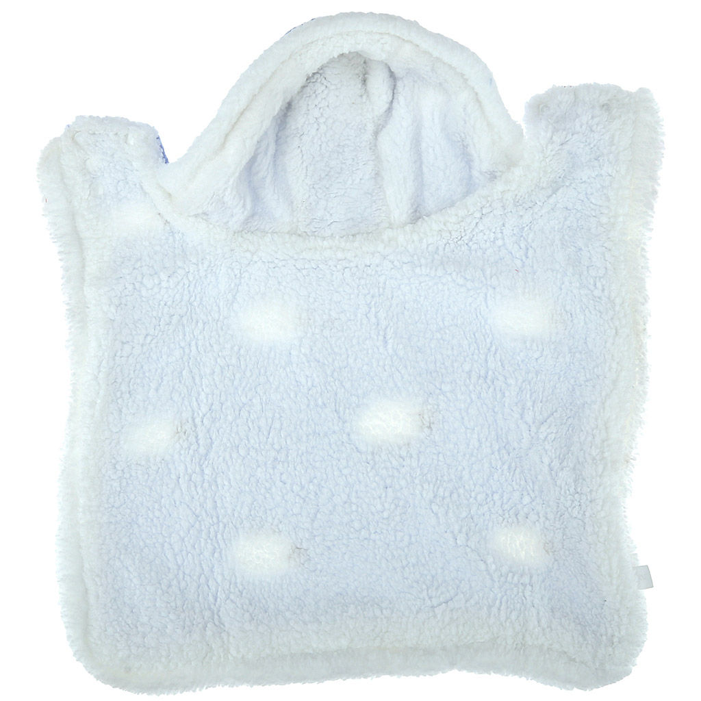 Пэт тойс (Pet toys) Одежда для собаки Накидка на меху Овечка с капюшоном, с помпоном, на кнопках, р-р M, длина спинки 35см/обхват шеи 32-36см, цвет-голубой, флис/искусственный мех (100% полиэстер) (Китай) - Домашняя мода фото 6