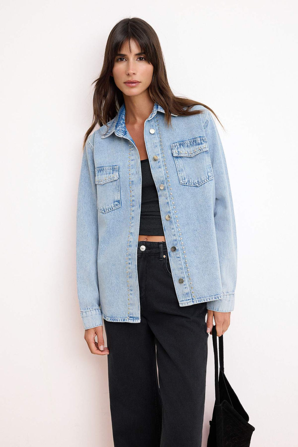 A__k Mavi Trok Detayl_ Regular 100% Pamuk Oversize Denim G_mlek Ceket TWOSS26GO00003 - Trendyolmilla фото 2
