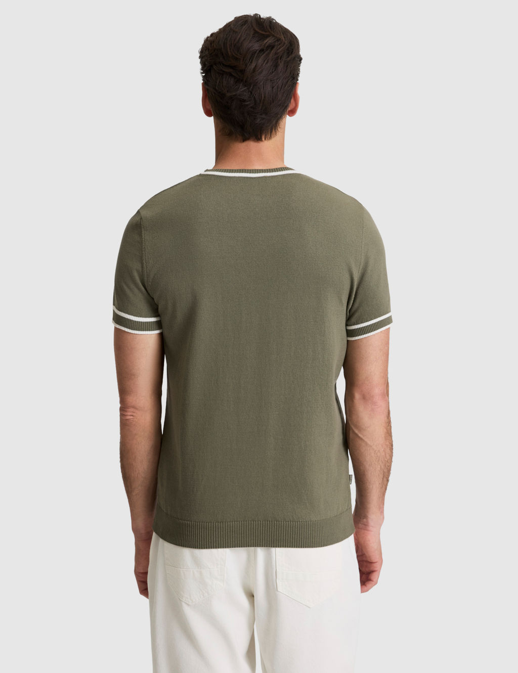 Haki Slim Fit %100 Pamuk Bisiklet Yaka Triko Ti__rt