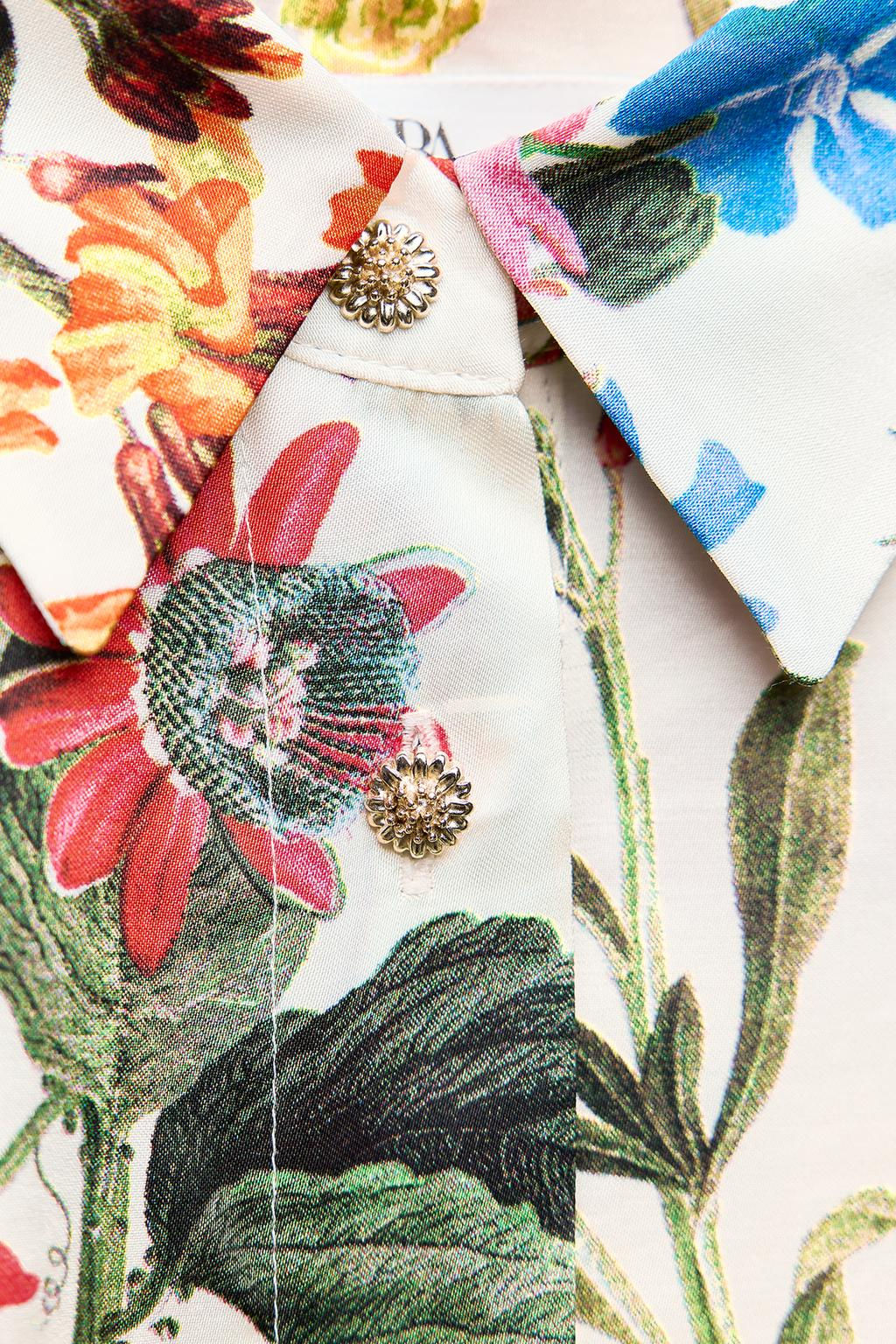 ZW COLLECTION PRINTED SHIRT WITH BUTTONS - Zara фото 11