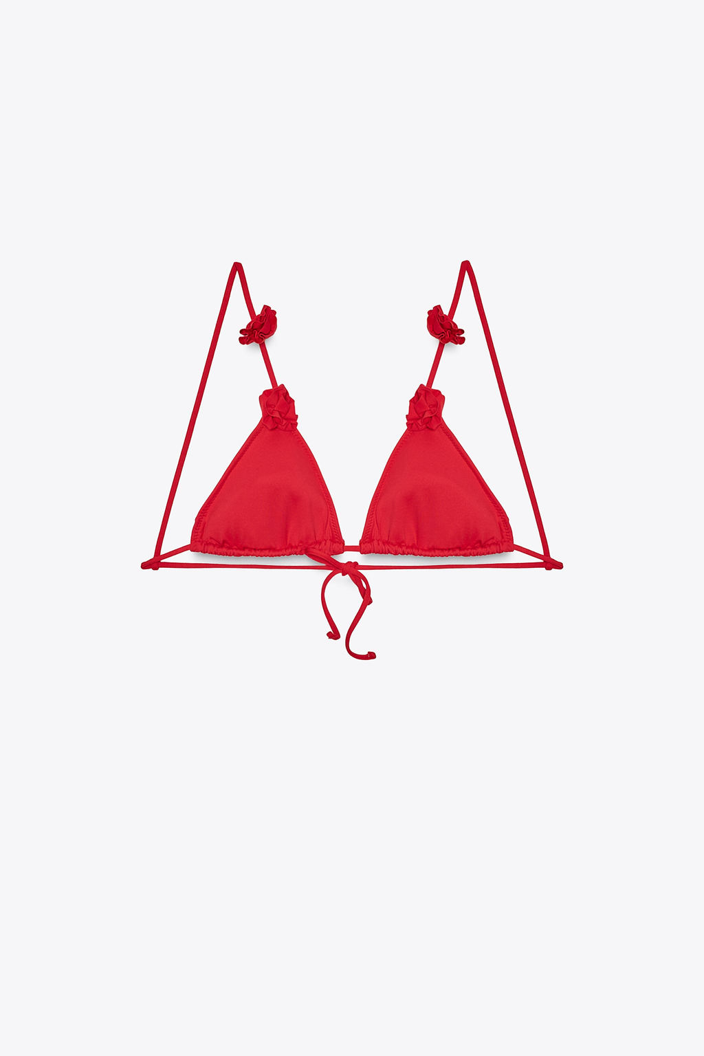 RAISED FLORAL TRIANGLE BIKINI TOP - Zara фото 5