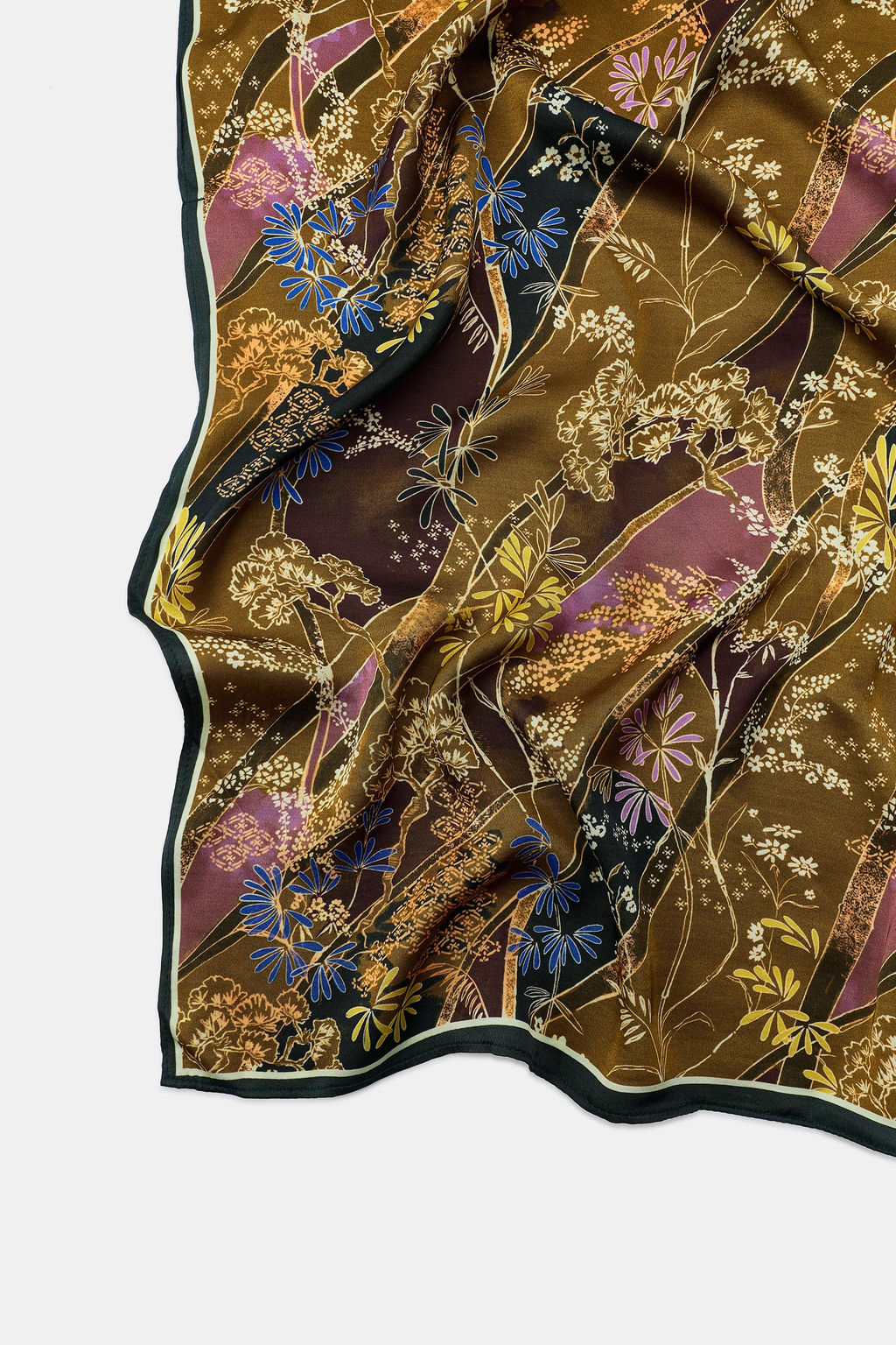 PA?UELO VISCOSA ESTAMPADO FLORAL / Oliva - Zara фото 4