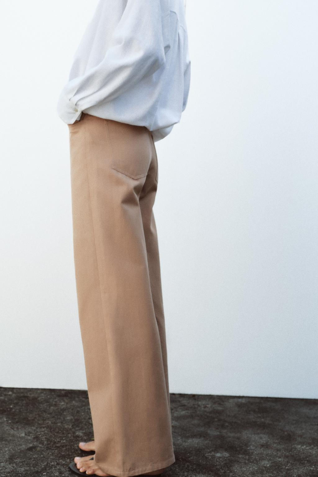 WIDE-LEG HIGH-WAIST TROUSERS - Zara фото 6