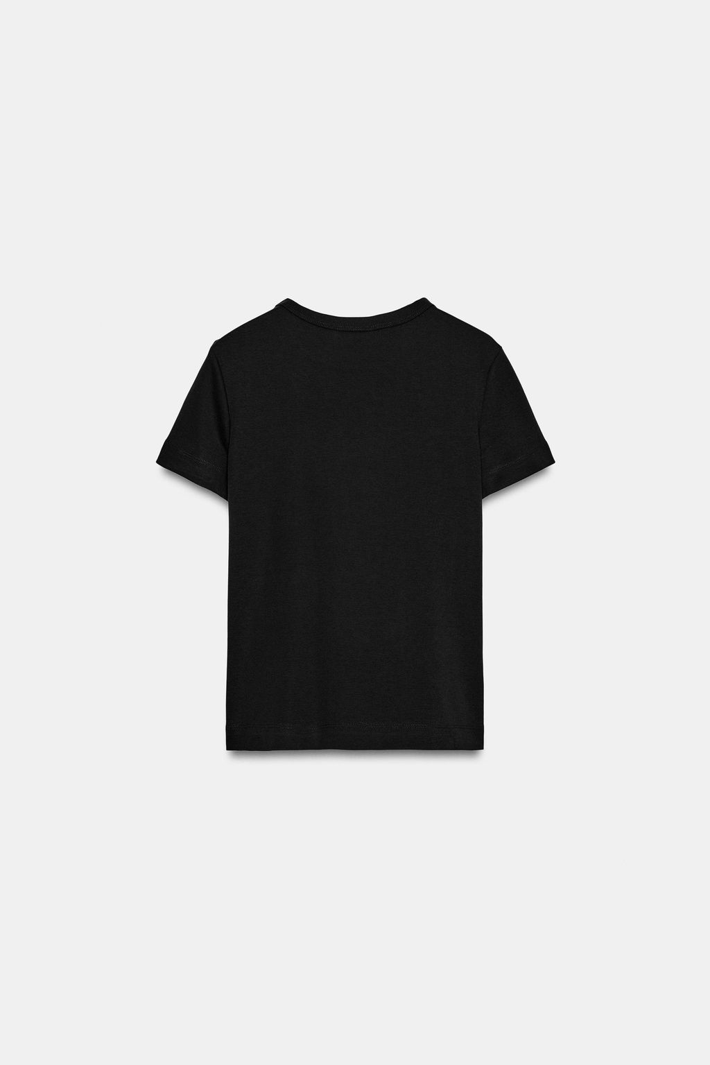 Футболка Zara CAMISETA INTERLOCK MANGA CORTA черная