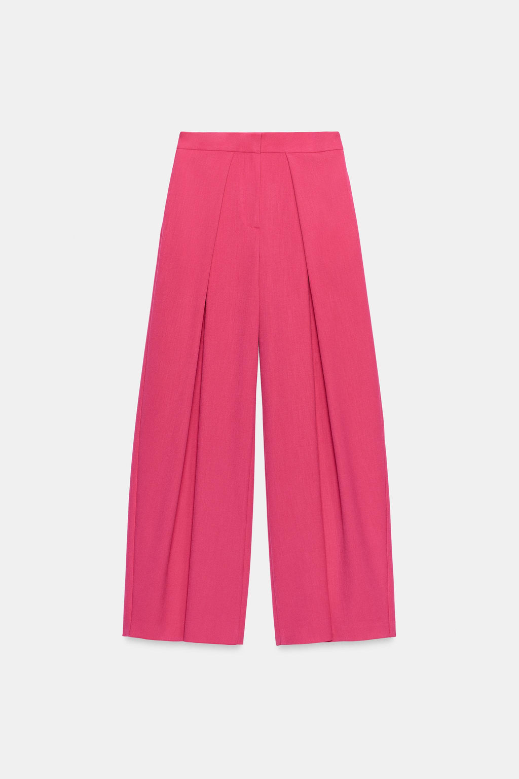 PANTAL?N ANCHO PLIEGUES / Fucsia