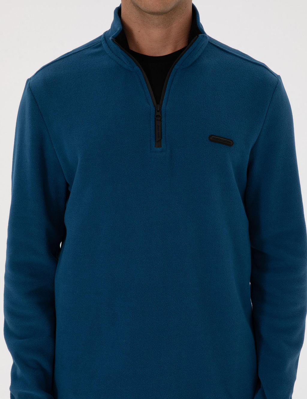 A__k Lacivert Regular Fit Yar_m Fermuarl_ Polar Sweatshirt