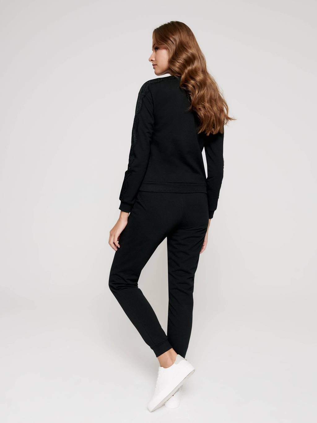 CONTE Хлопковый свитшот с легким мерцанием люрекса LD 1051 shiny black - Conte elegant фото 2