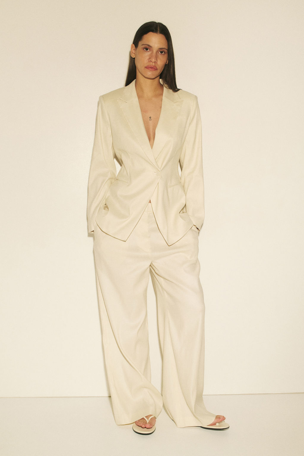 Americana en mezcla de lino Easy Care Slim Fit - H&m фото 2