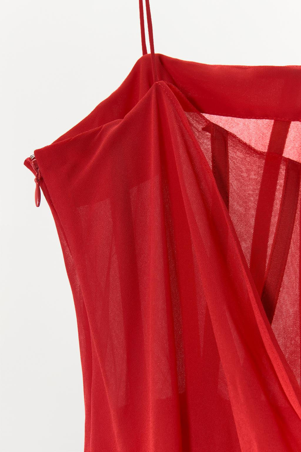 ASYMMETRIC BUSTIER MIDI DRESS - Zara фото 6