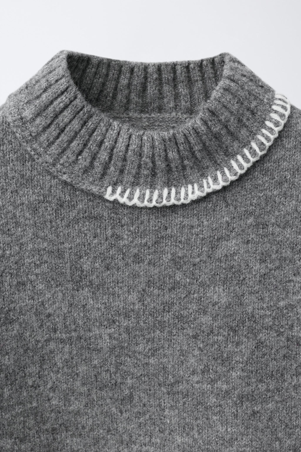KNIT JUMPER WITH CONTRAST EMBROIDERY - Zara фото 3