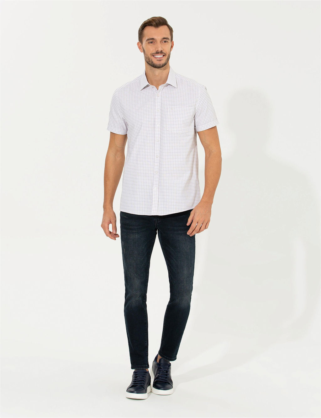 Bej Regular Fit K_sa Kollu G_mlek - Pierre cardin фото 3