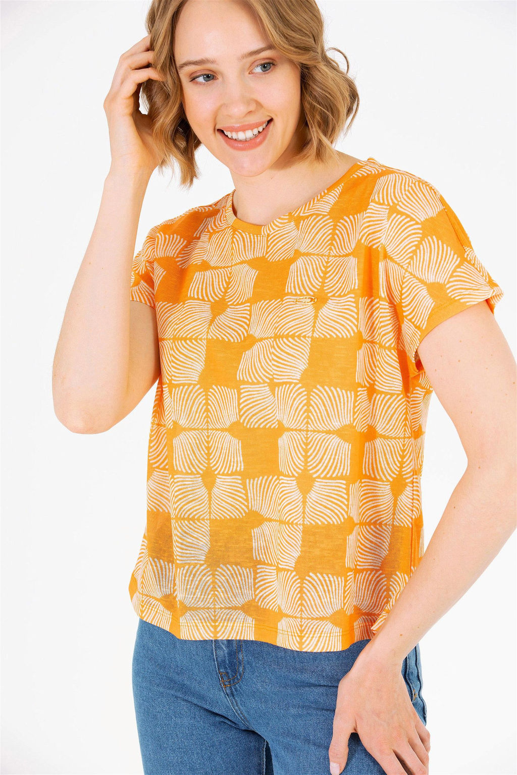 U. S. Polo Assn Женская оранжевая футболка с круглым вырезом - U.s. polo assn фото 10