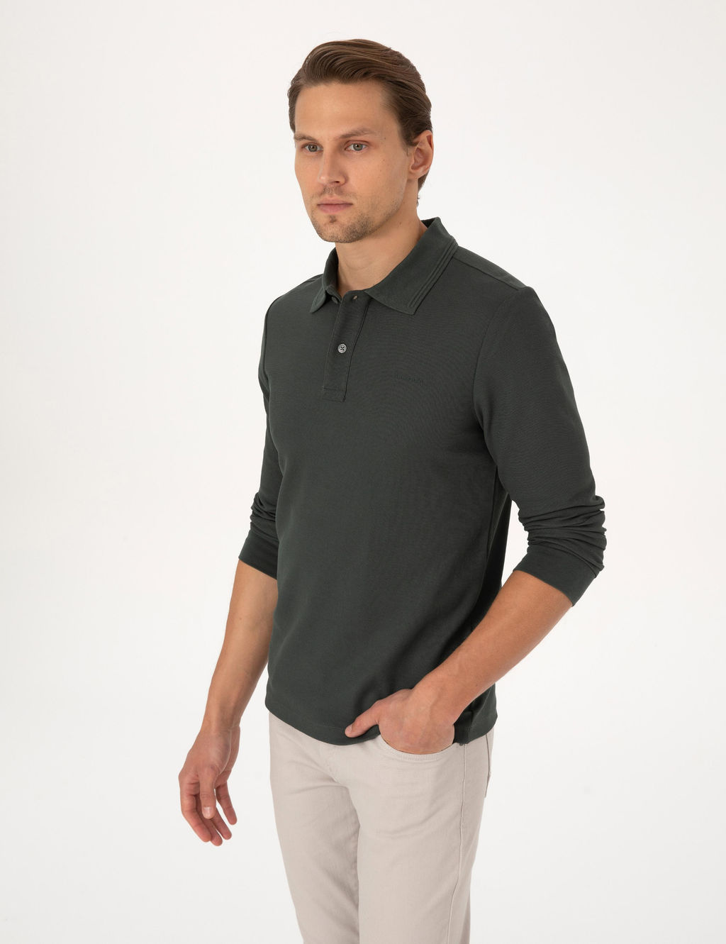 Koyu Haki Slim Fit Sweatshirt - Pierre cardin фото 3