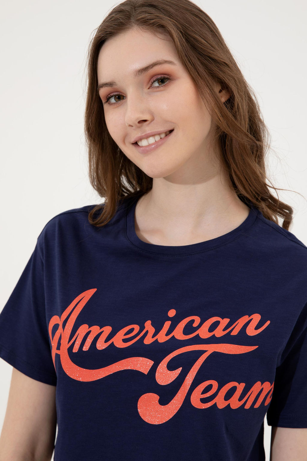 U. S. Polo Assn Женская темно-синяя укороченная футболка с круглым вырезом - U.s. polo assn фото 14