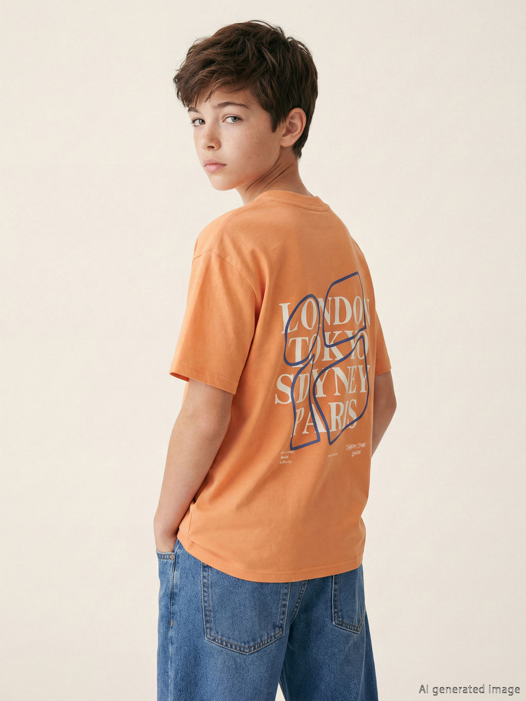 Yaz? ve ?ehir Bask?l? Penye Erkek ?ocuk Ti??rt