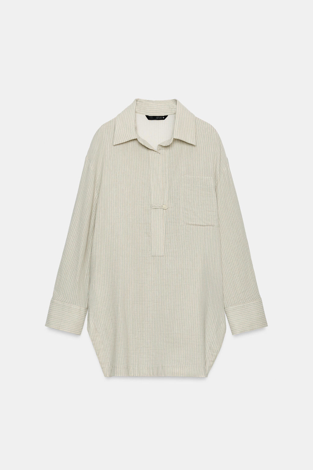 CAMISA ASIM?TRICA RAYAS ZW COLLECTION / Verde - Zara фото 6