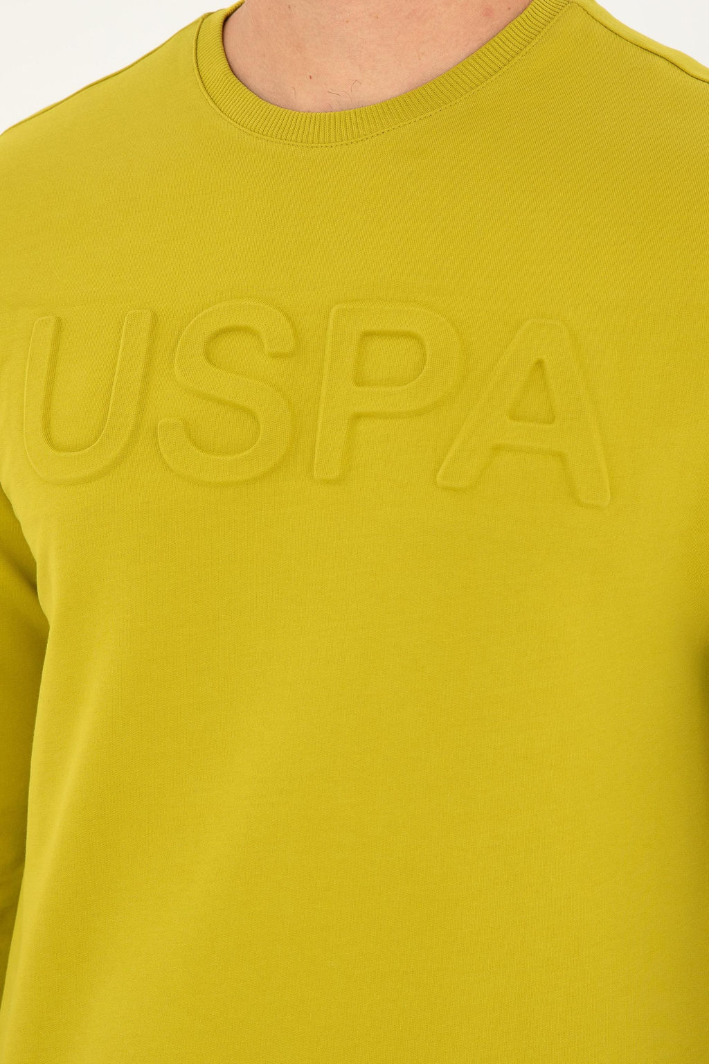 U. S. Polo Assn / Мужской базовый свитшот фисташкового зеленого цвета - U.s. polo assn фото 7