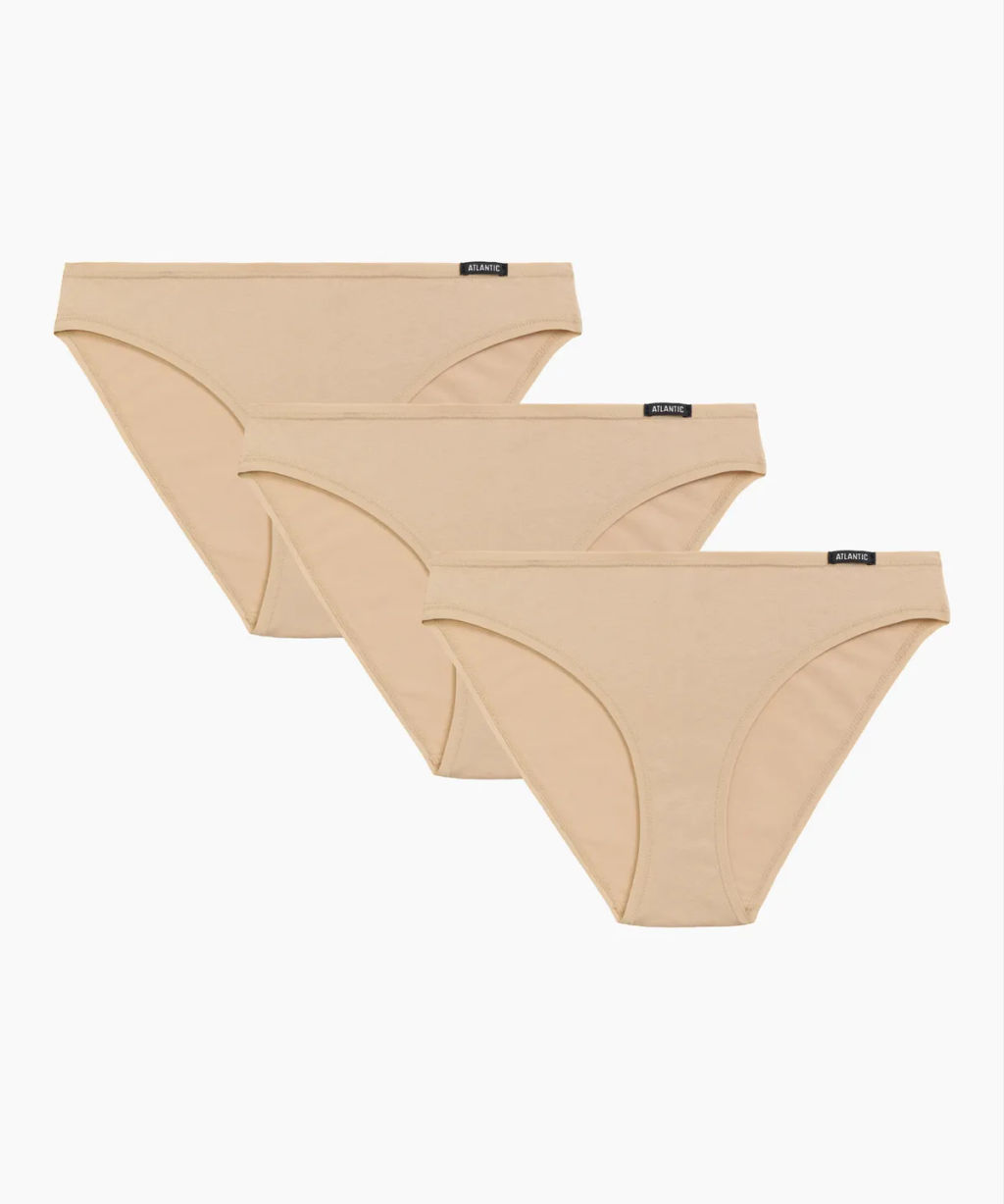 ATLANTIC 3BLP-602 Трусы спорт Basic - набор 3 шт. бежевый  фото 2