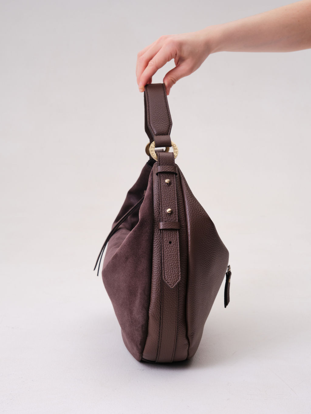 Сумка замшевая багет Azaro 30861 коричневый торф