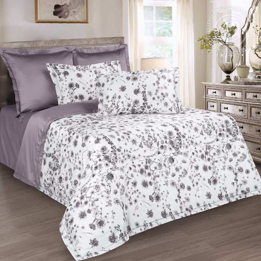 Постельное белье Айрис (мако-сатин) 2 сп. с Евро/Пододеяльник (молния, ушки): 1 шт.- 215*175; Простыня: 1 шт.- 240*240; Наволочка (молния, ушки): 2 шт.- 70*70; Наволочка (молния, ушки): 2 шт.- 50*70 Мако - сатин - Арт элегант фото 2