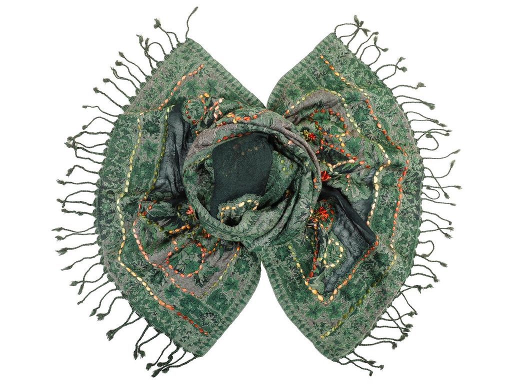 Палантин с вышивкой (шерсть 100%) в ассортименте №Тк903/35