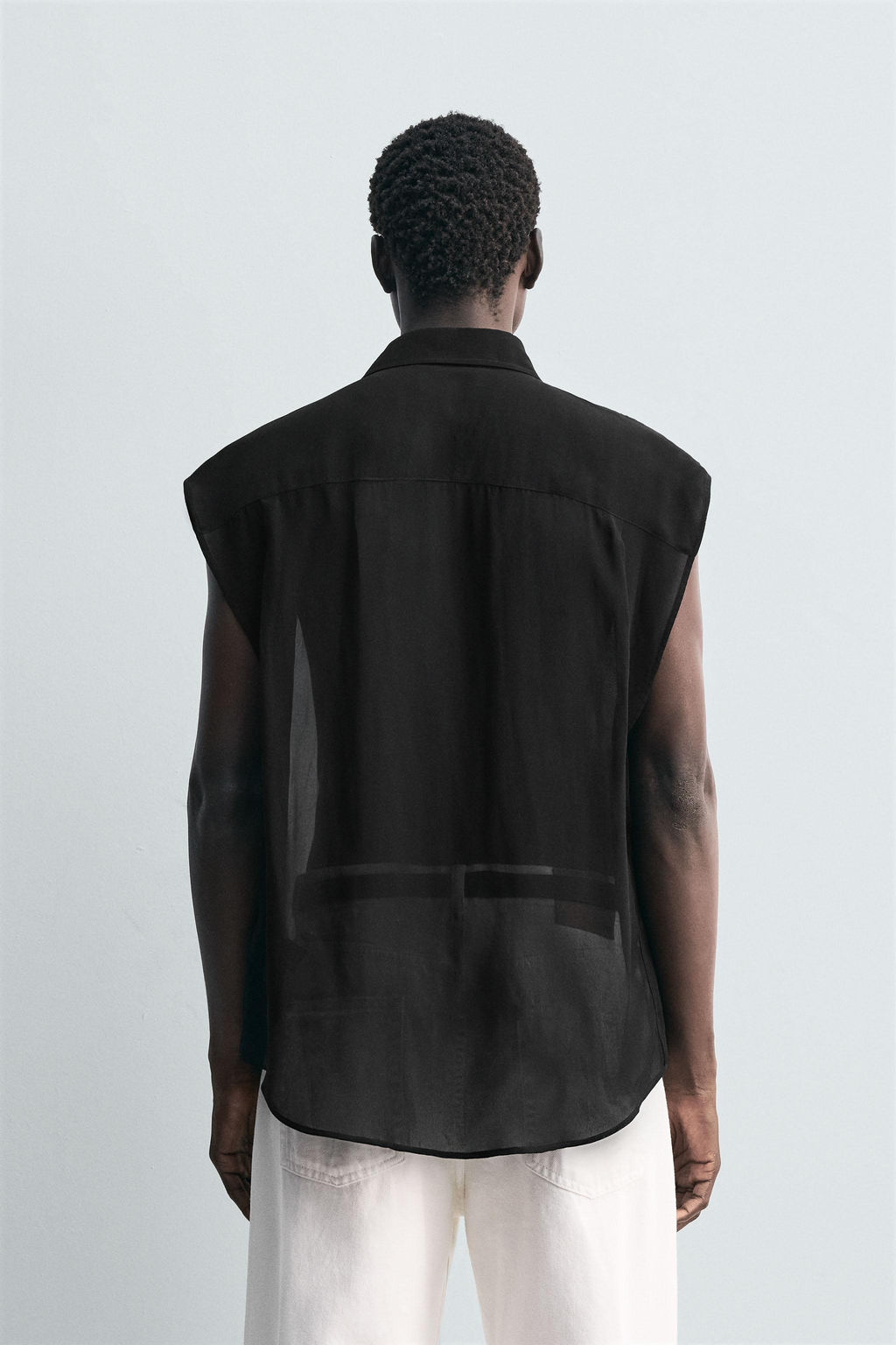 SEMI-SHEER SHIRT WITH POCKETS