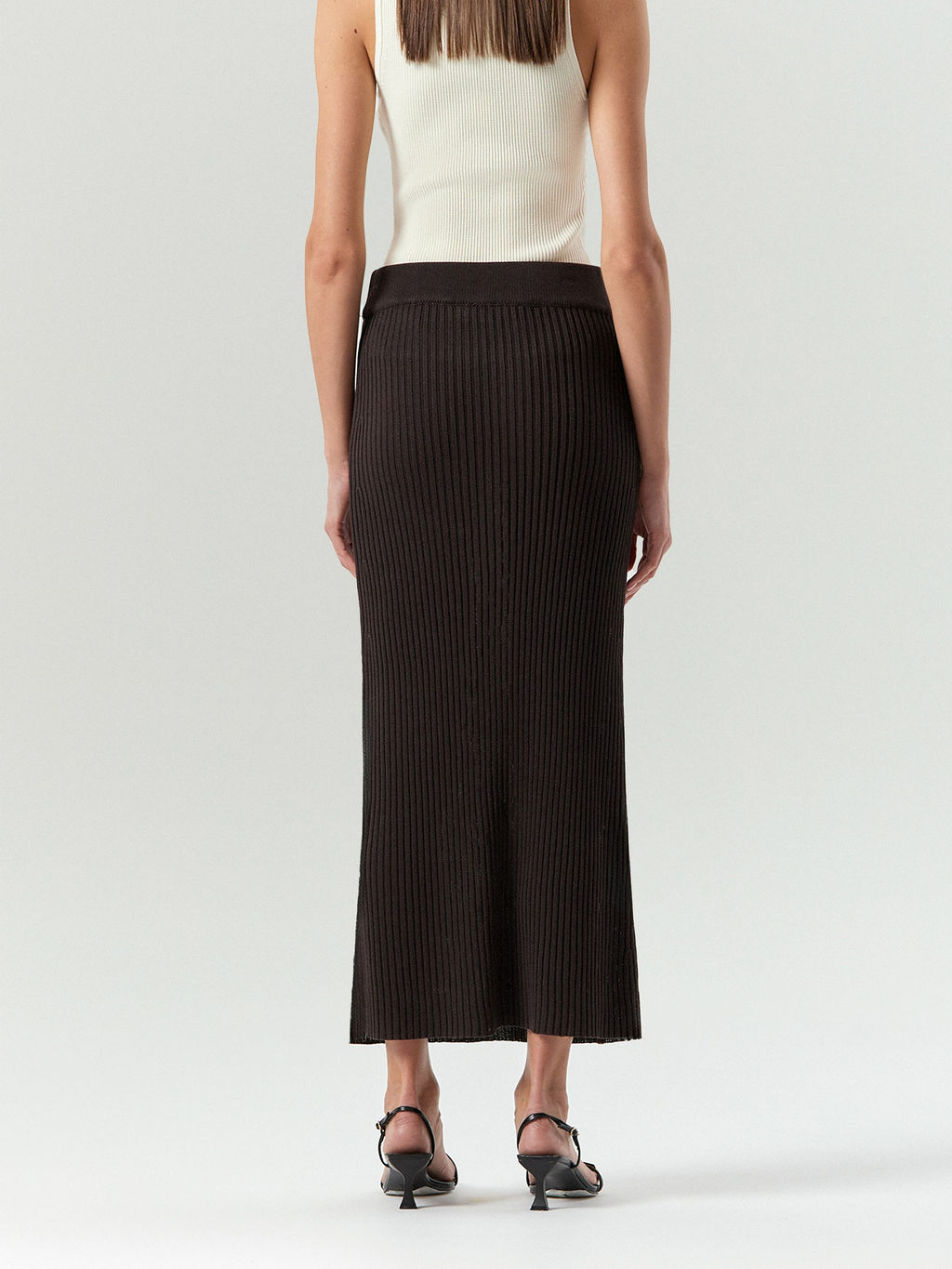 Юбка макси Emka S1120/graphites из вискозы с нейлоном тёмно-серый  фото 5