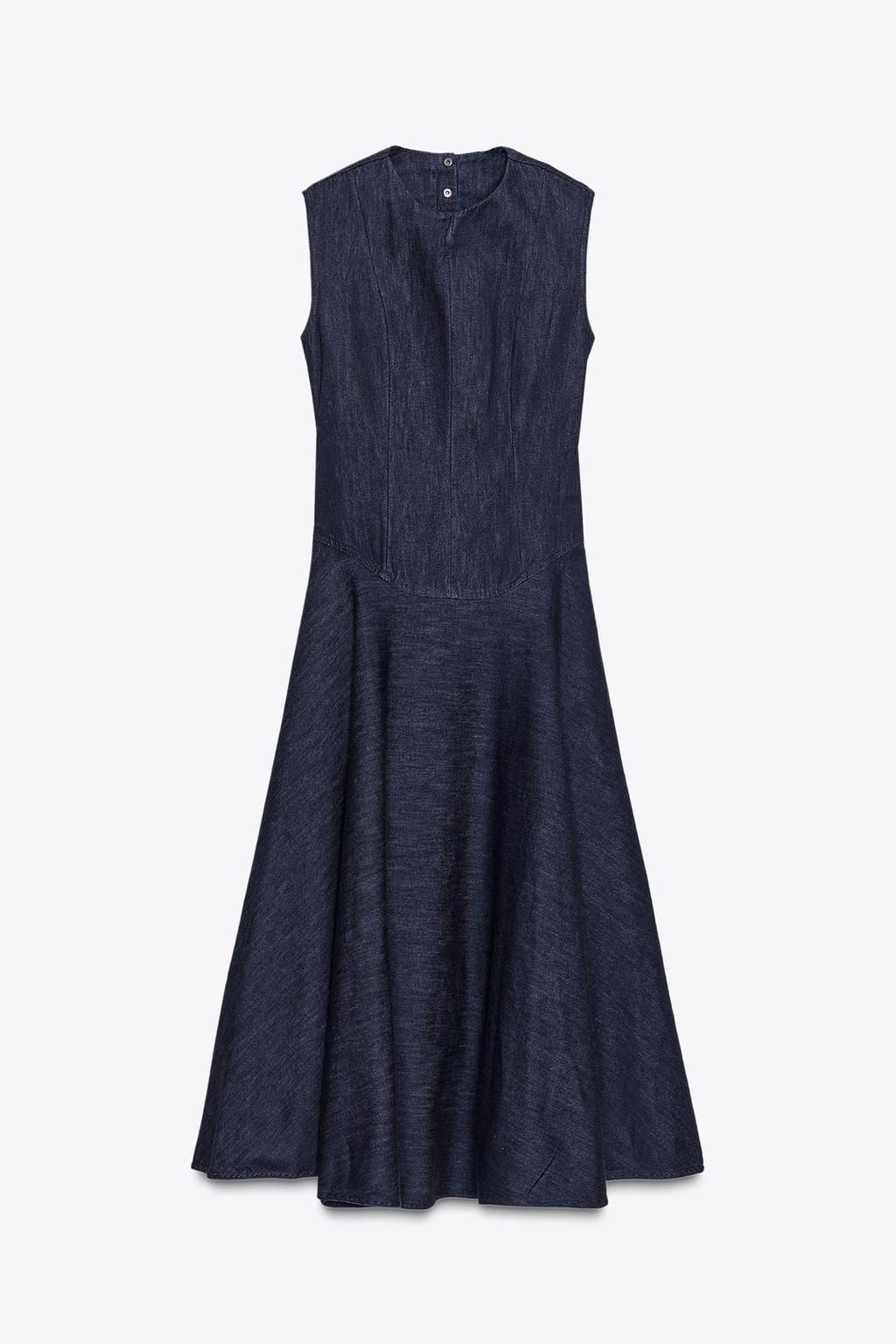 ZW COLLECTION DENIM MIDI DRESS - Zara фото 6
