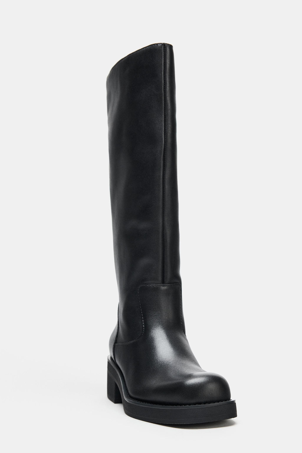 FLAT LEATHER WATER-REPELLENT KNEE-HIGH BOOTS - Zara фото 4