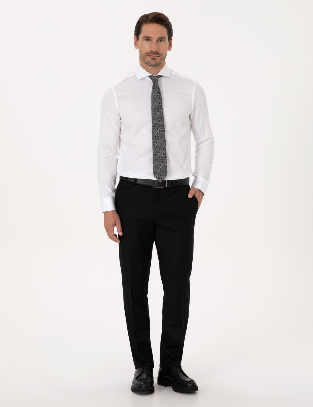 Beyaz Slim Fit %100 Pamuk Tam _talyan Yaka Klasik G_mlek - Cacharel фото 4